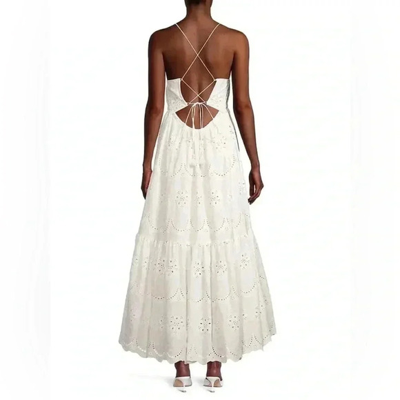 Revolve Tracey Reese Eyelet & Laced Back Halter Organic Dress NWT - Picture 12 of 13